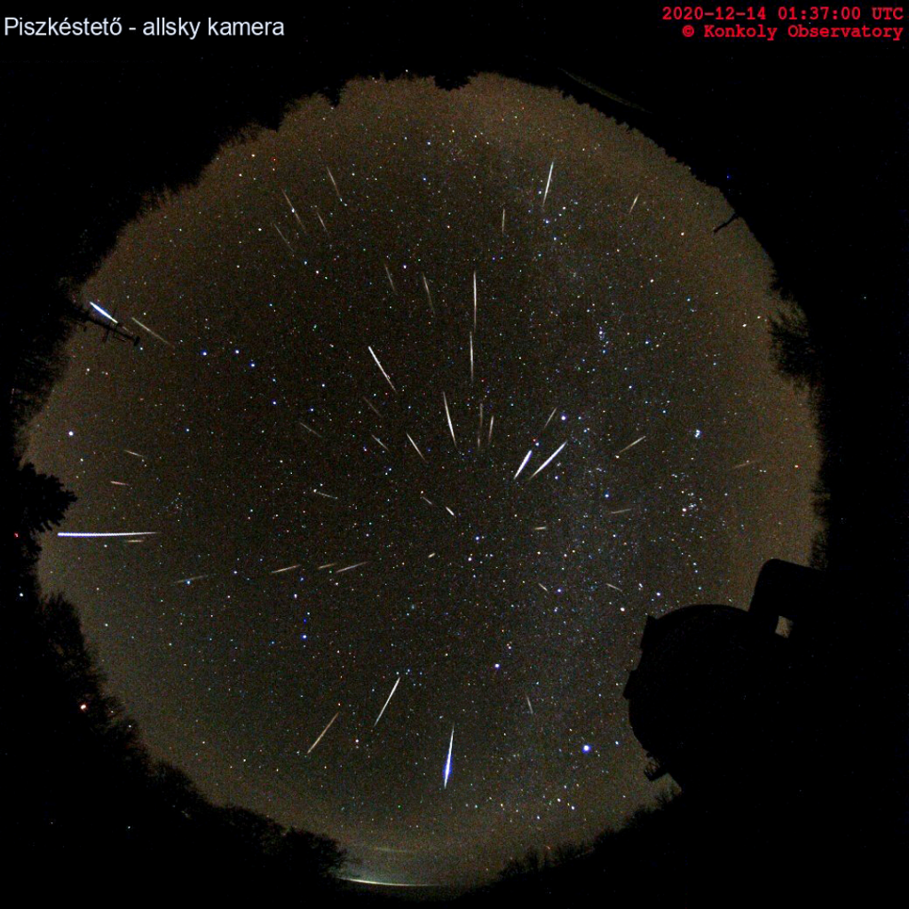 Geminidák meteorraj. Forrás: https://eszlelesek.mcse.hu/
